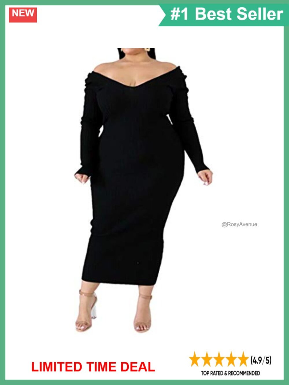 Plus Size Off Shoulder Long Sleeve Maxi Sweater Dress Bodycon Knit